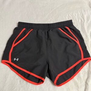 Under Armour Grey Running Shorts with Peach Trim